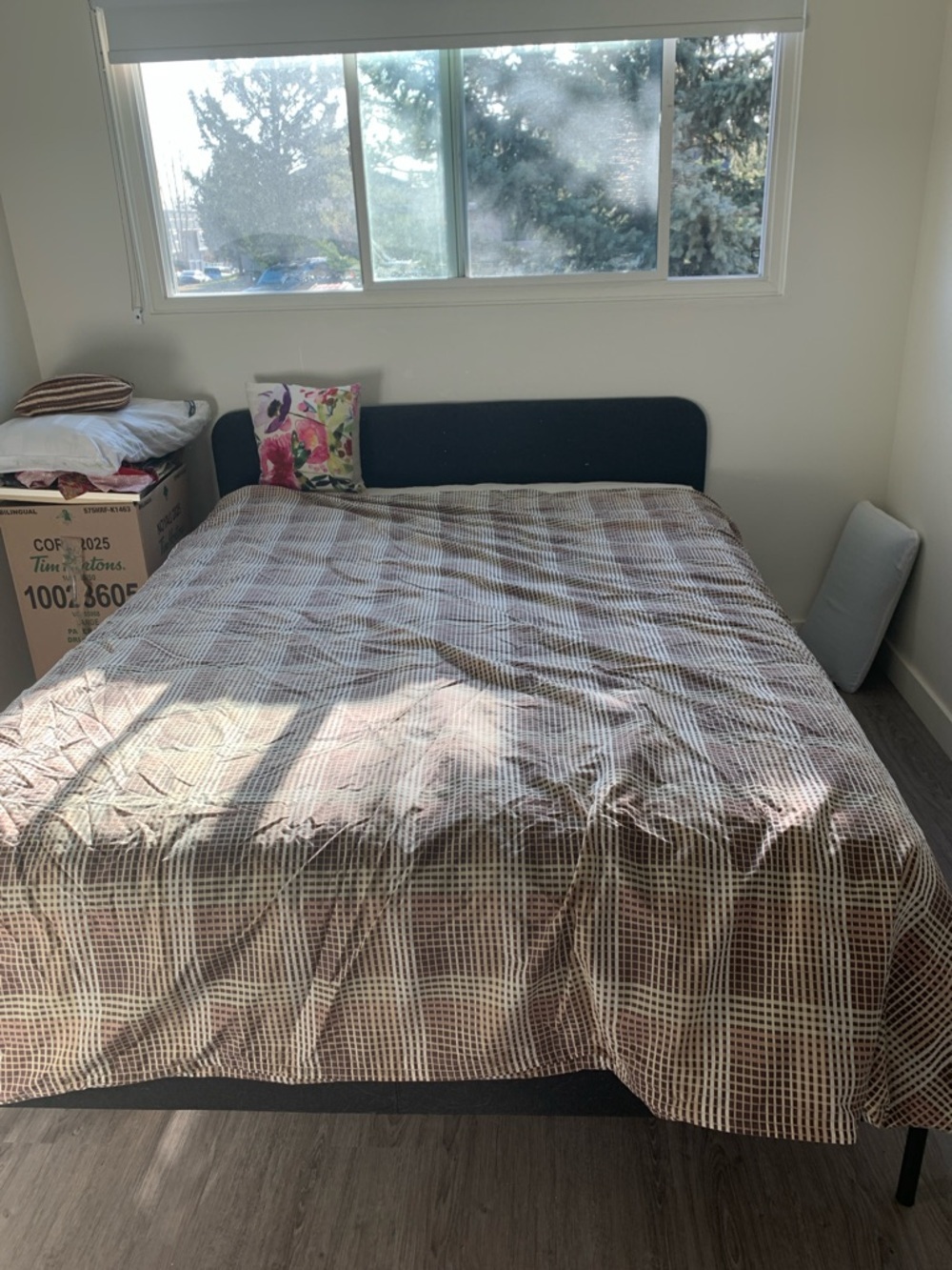 Plaid Brown and Cream Queen Checkered Duvet Cover - Unbranded Summer Weight